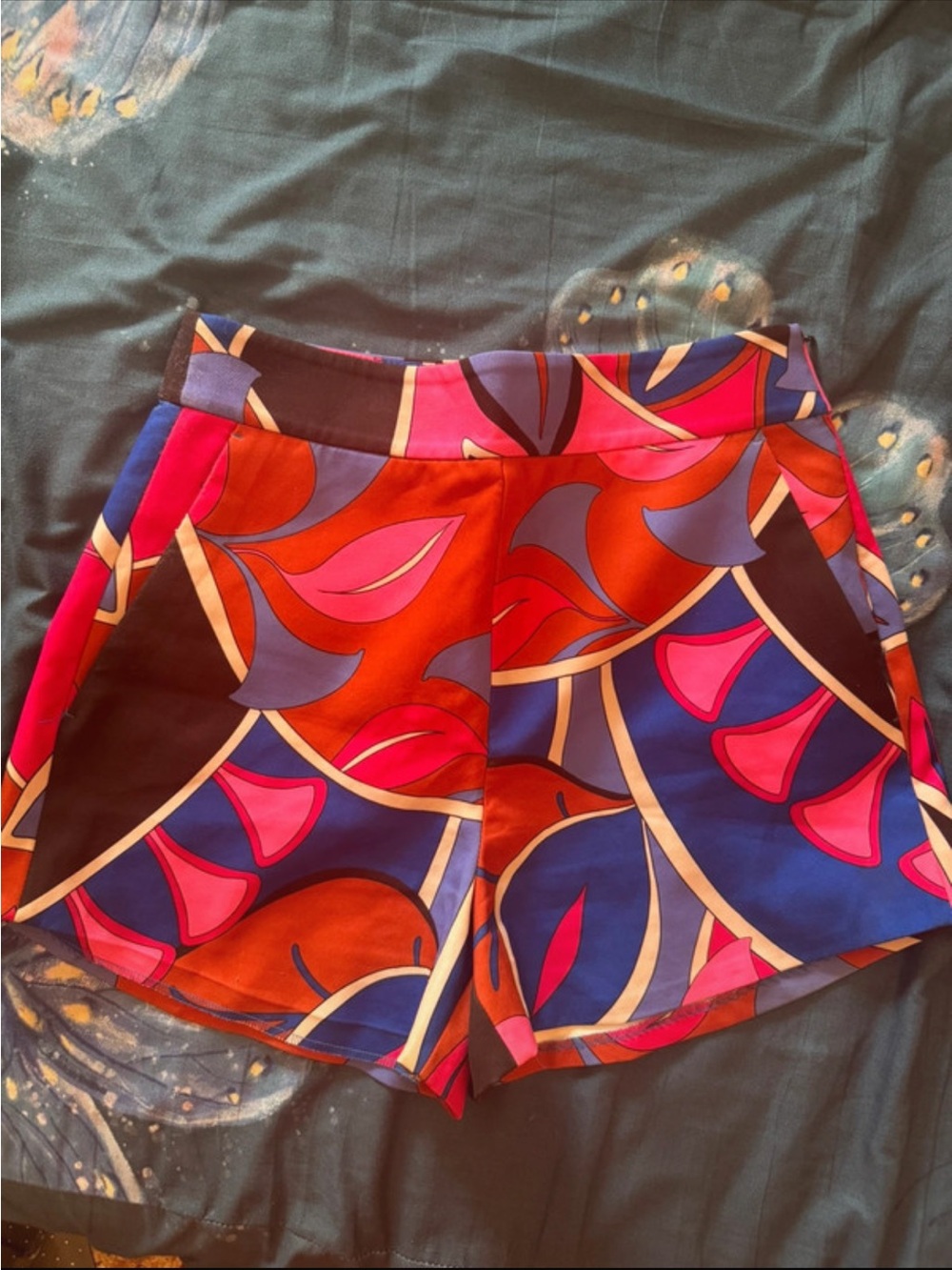 ZARA Multicolor Women’s Printed Shorts - Pink, Blue & Orange